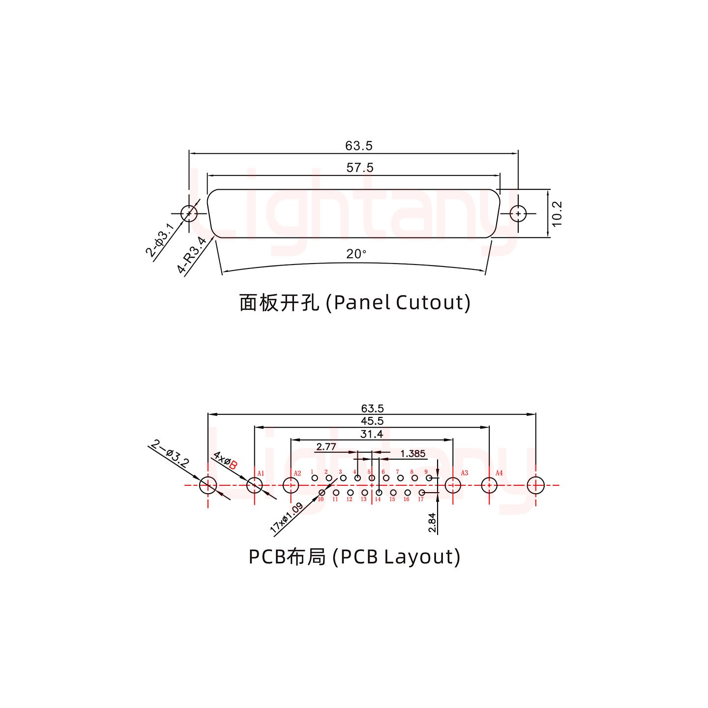 21W4公PCB直插板/鉚魚叉7.0/大電流30A
