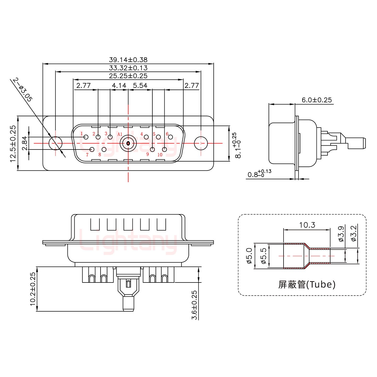 11W1公焊線式/光孔/射頻同軸75歐姆