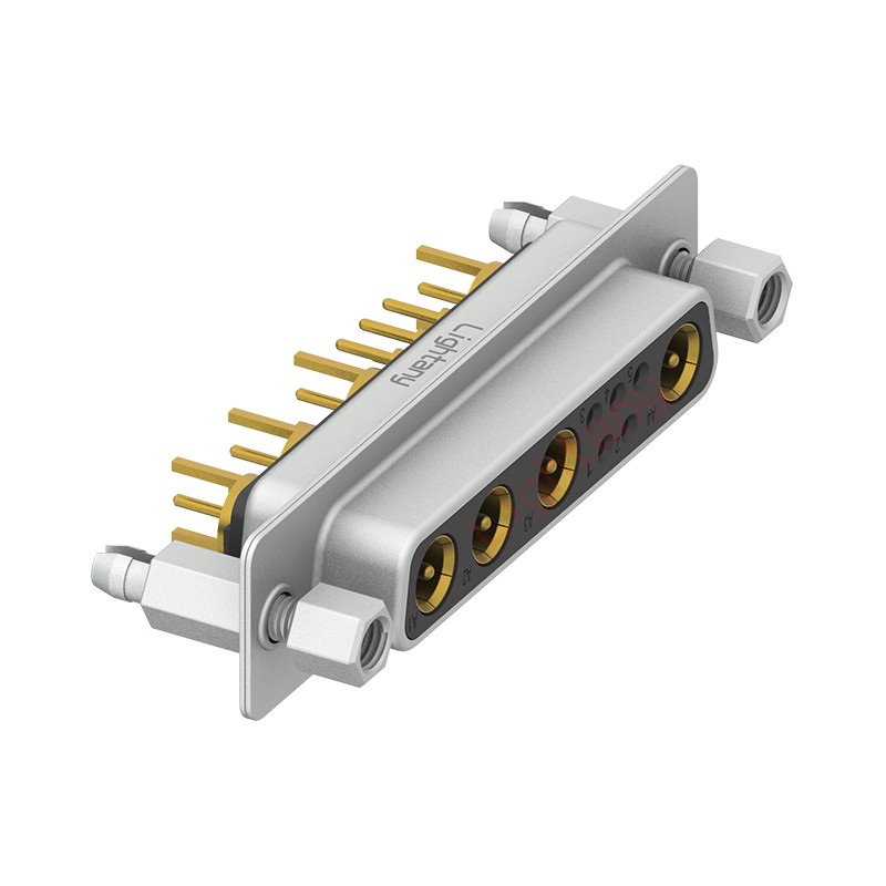 9W4母PCB直插板/鉚魚叉7.0/射頻同軸75歐姆