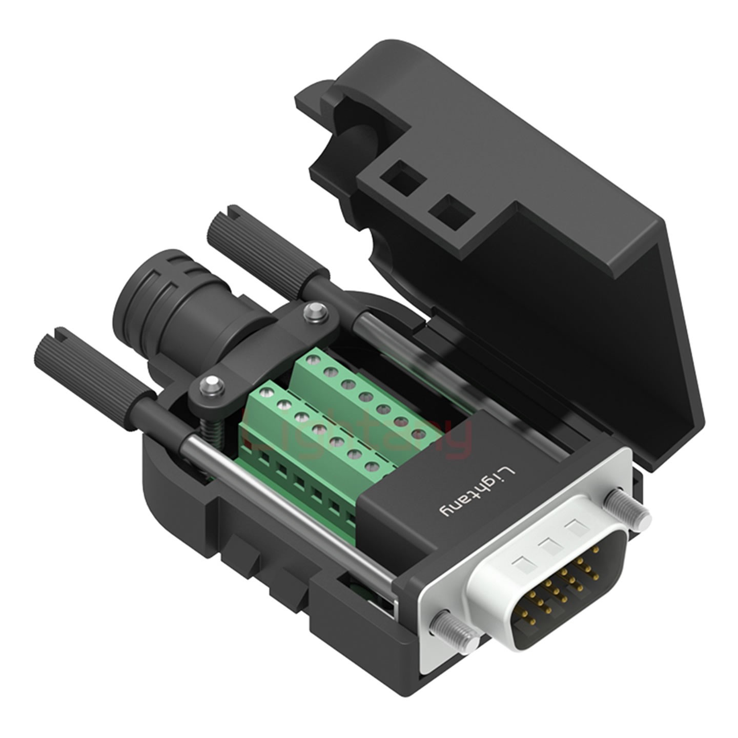 HDB15 公 配螺桿 黑膠芯沖針