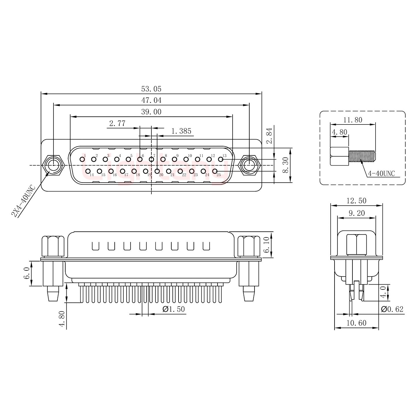 DP25 公 直插板 鉚魚(yú)叉6.0 鎖螺絲 車針
