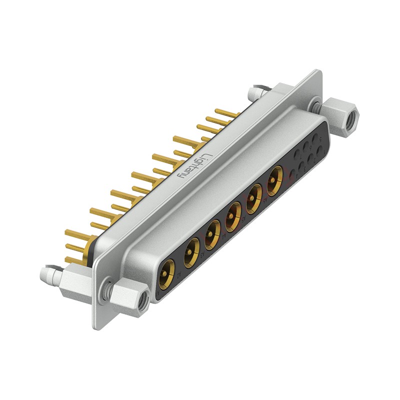 13W6B母PCB直插板/鉚魚(yú)叉7.0/射頻同軸75歐姆