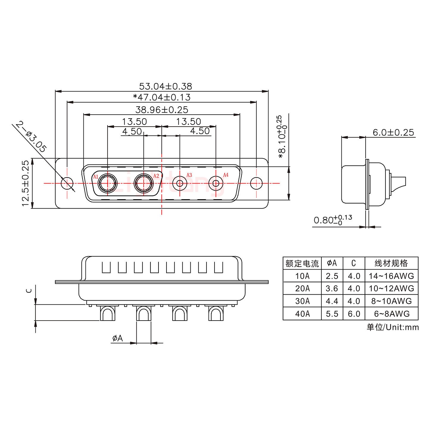 4V4公短體焊線(xiàn)10A+25P金屬外殼592斜出線(xiàn)4~12mm