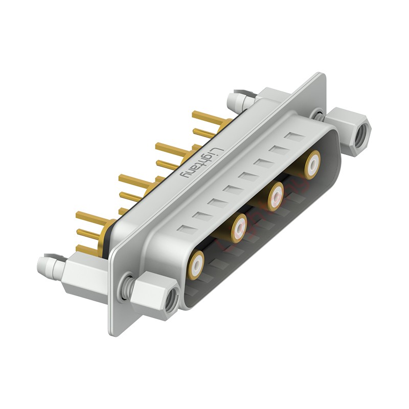 4W4公PCB直插板/鉚魚叉7.0/射頻同軸75歐姆