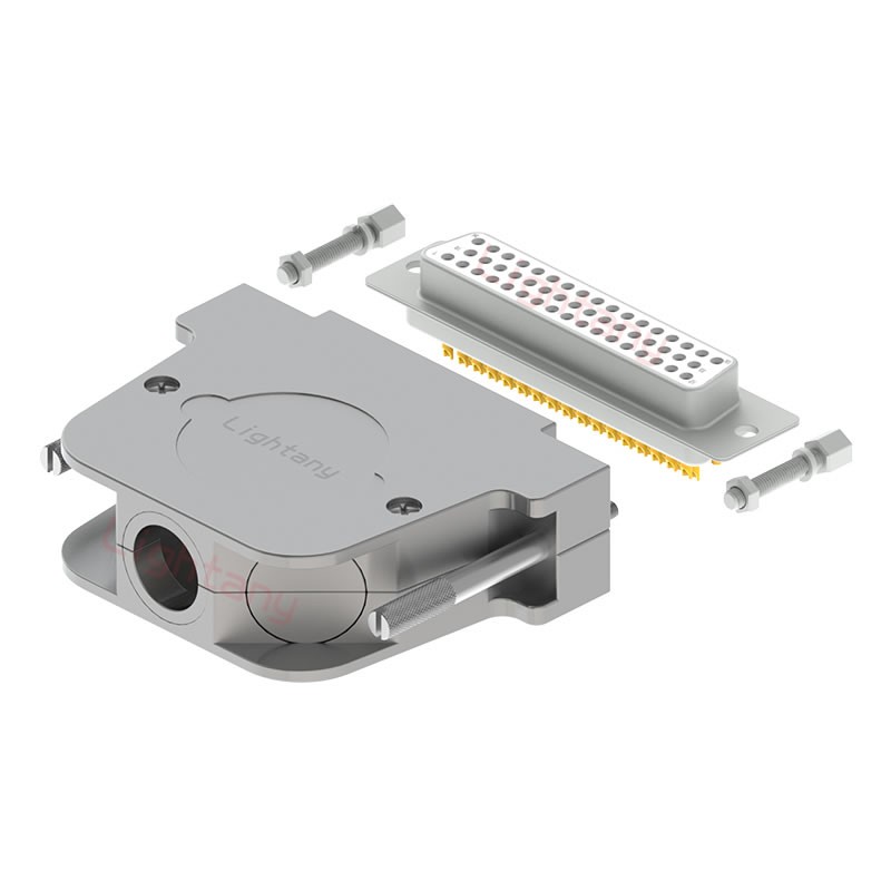 DB50母焊線+金屬外殼2252三個出線孔12mm