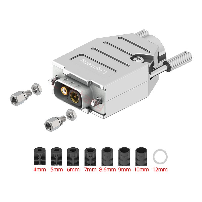 2V2公焊線式50歐姆+9P金屬外殼1707直出線4~12mm