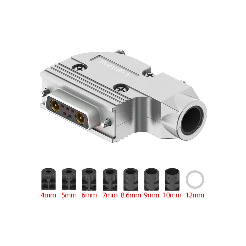 7W2母焊線式75歐姆+15P金屬外殼1443彎出線4~12mm