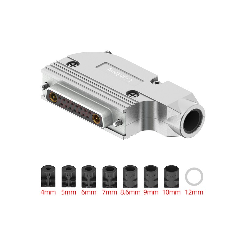 17W2母焊線式75歐姆+25P金屬外殼1015彎出線4~12mm