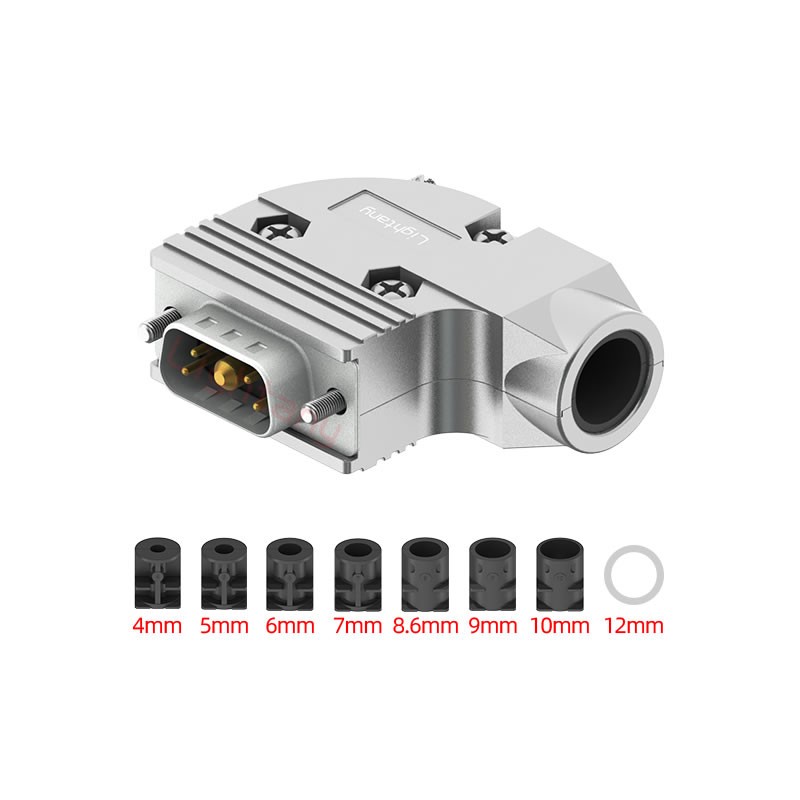 5W1公短體焊線(xiàn)40A+9P金屬外殼424彎出線(xiàn)4~12mm