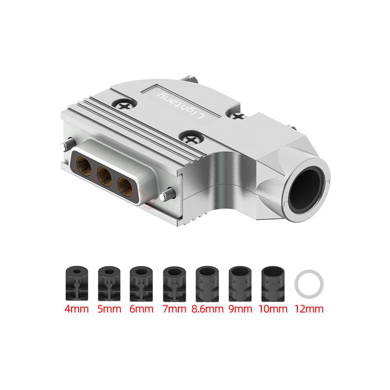 3W3母短體焊線40A+15P金屬外殼1443彎出線4~12mm