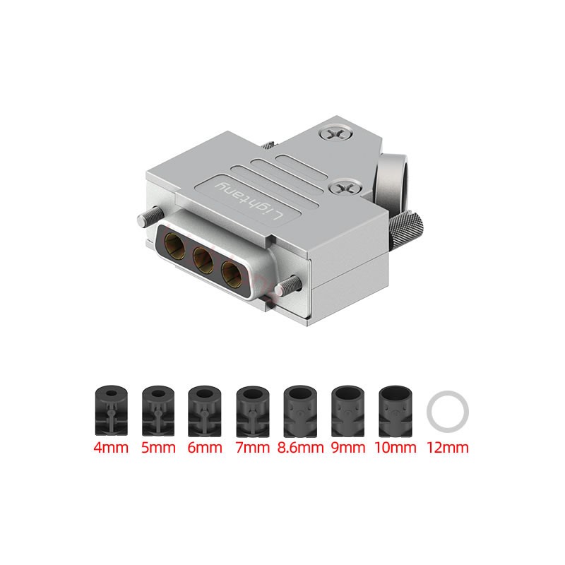 3W3母短體焊線20A+15P金屬外殼1679斜出線4~12mm