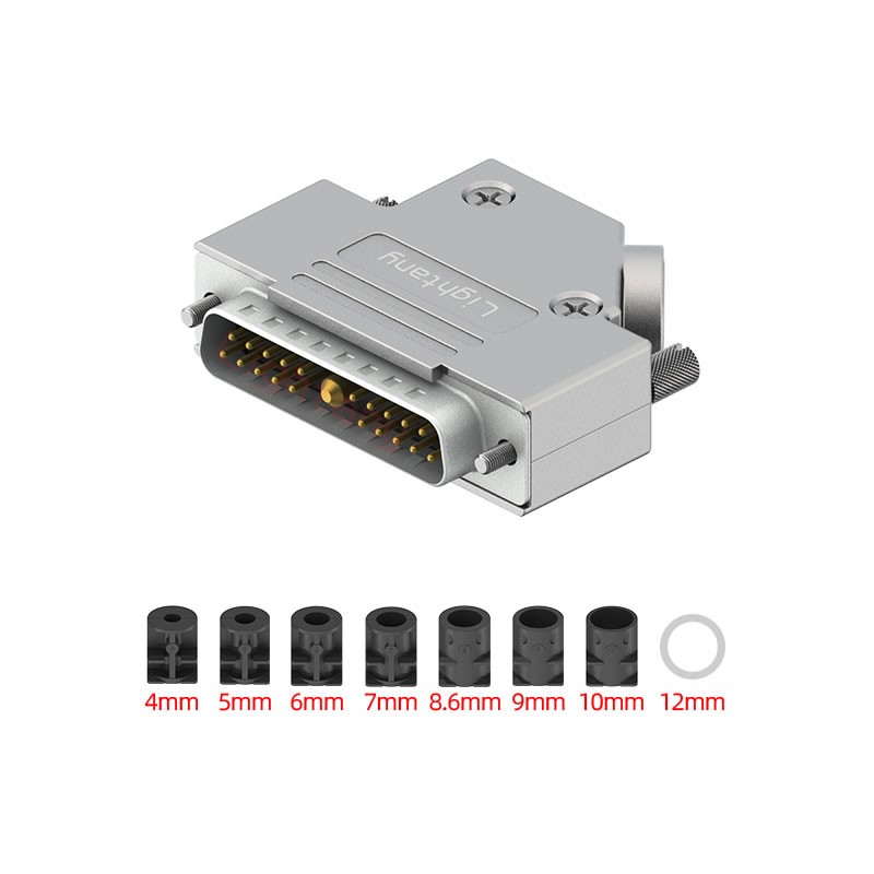 21W1公短體焊線40A+25P金屬外殼592斜出線4~12mm