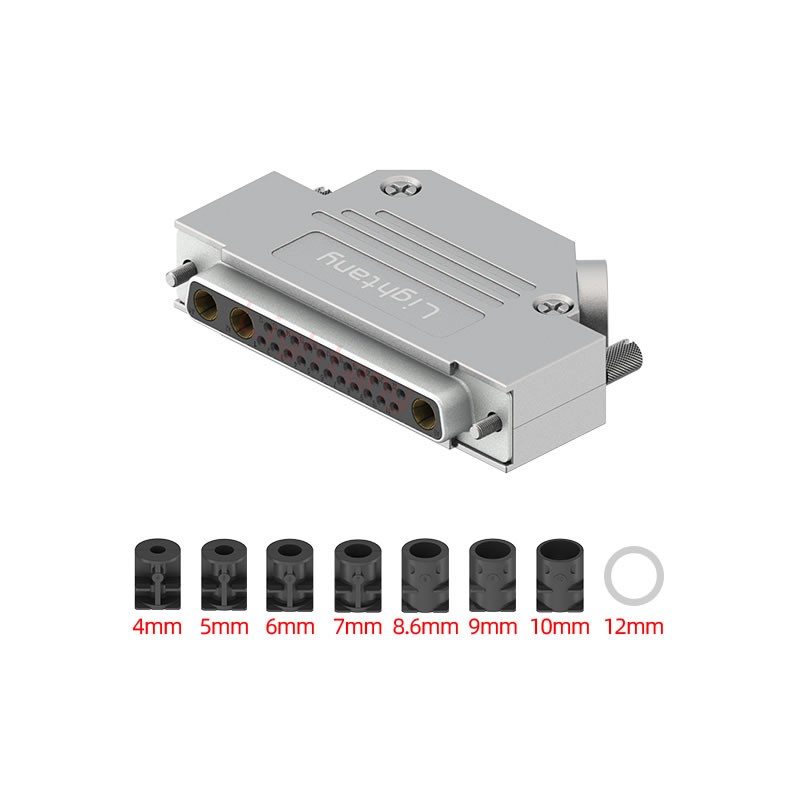 25W3母短體焊線40A+37P金屬外殼967斜出線4~12mm