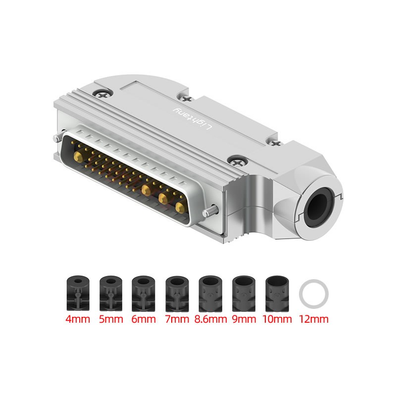 36W4公短體焊線10A+50P金屬外殼1745彎出線4~12mm