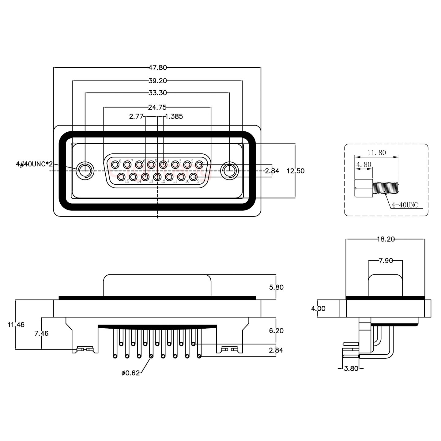 防水DR15 母 彎插板 鉚支架 鎖螺絲 車(chē)針