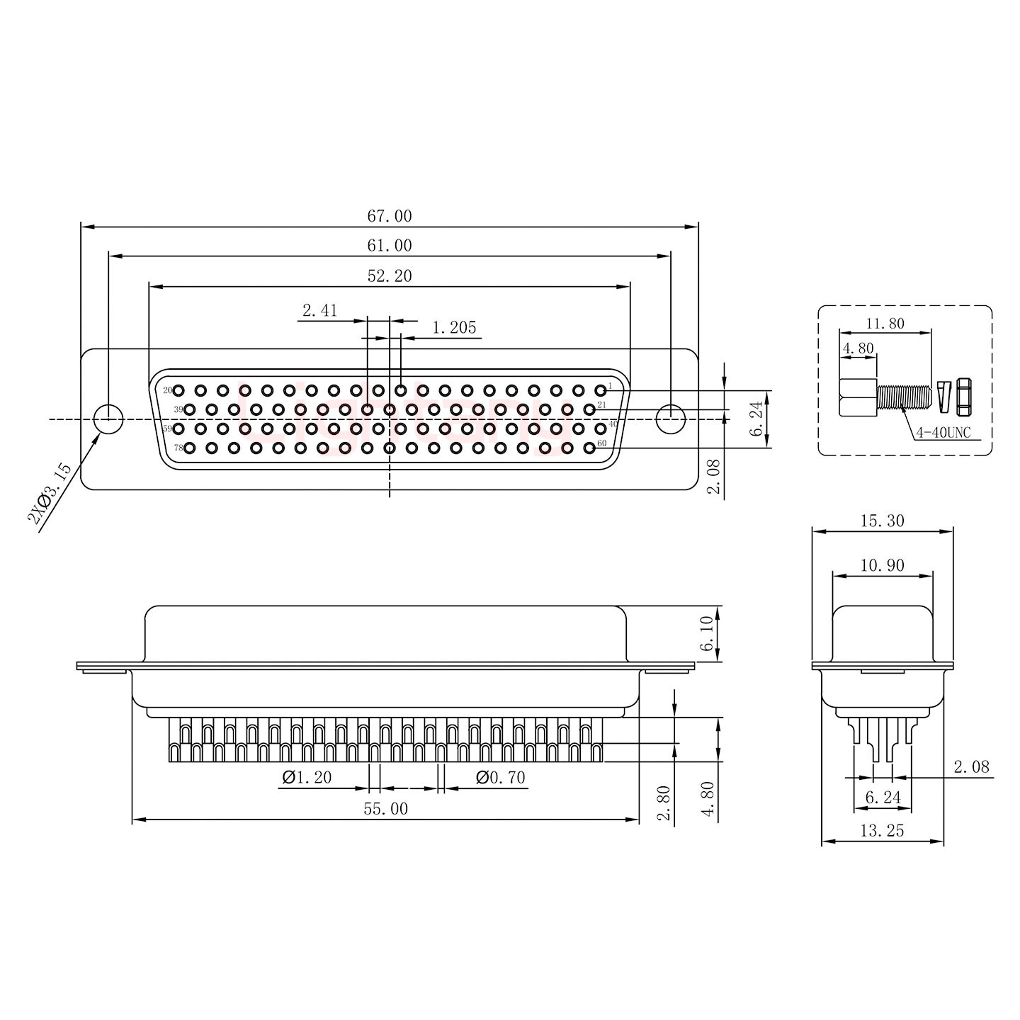 HDB78母焊線式 鎖螺絲螺母+防水墊片 車(chē)針