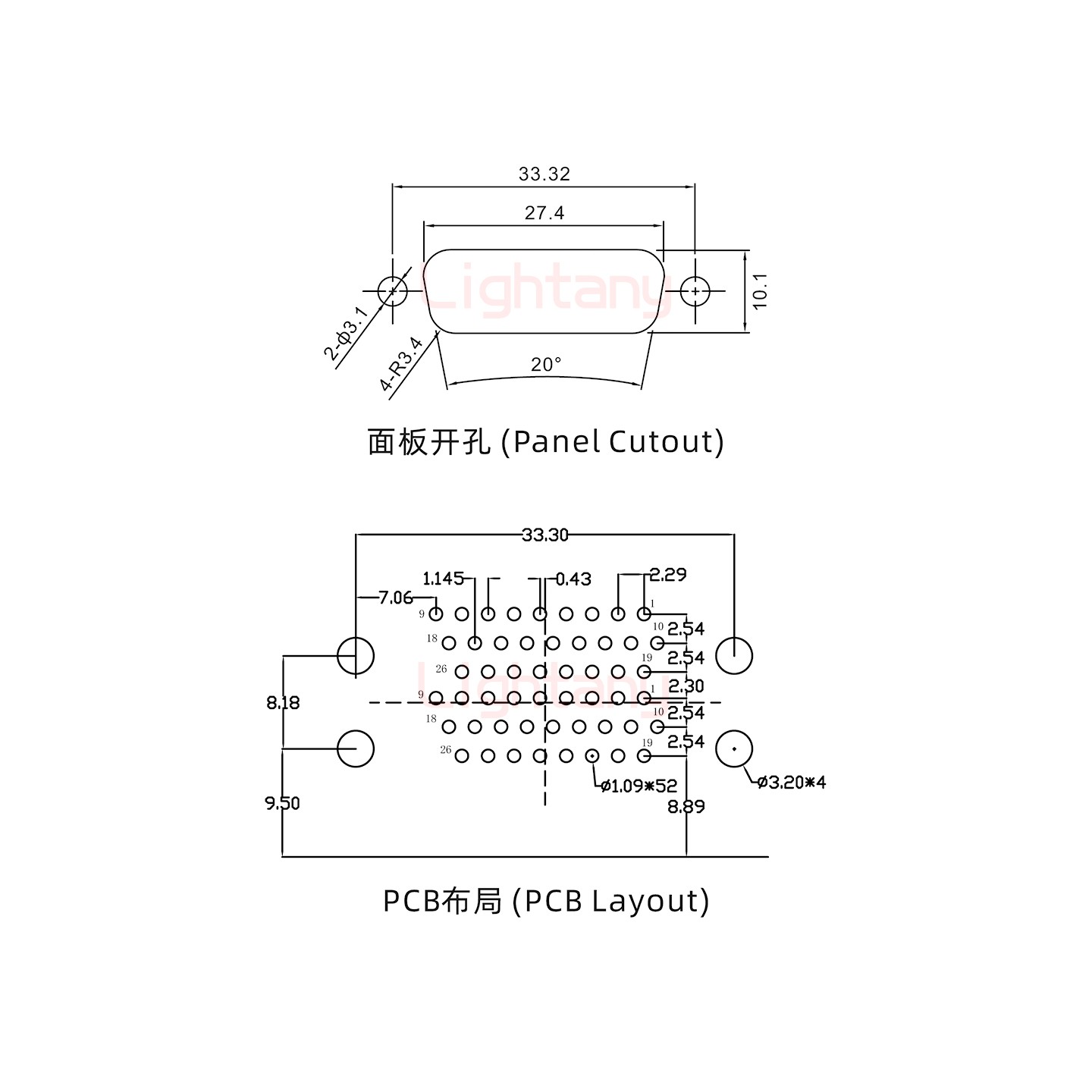HDR26 母對(duì)母間距15.88車(chē)針雙胞胎 D-SUB連接器