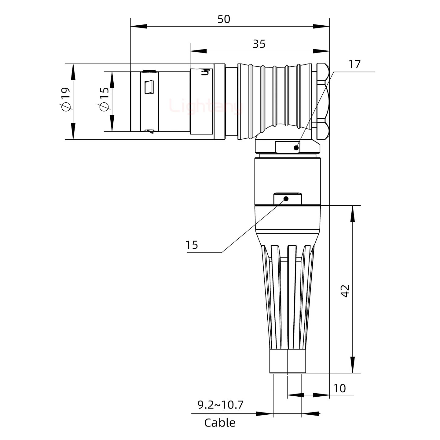 FHG.3B.014.CLAD10Z帶護(hù)套彎式插頭