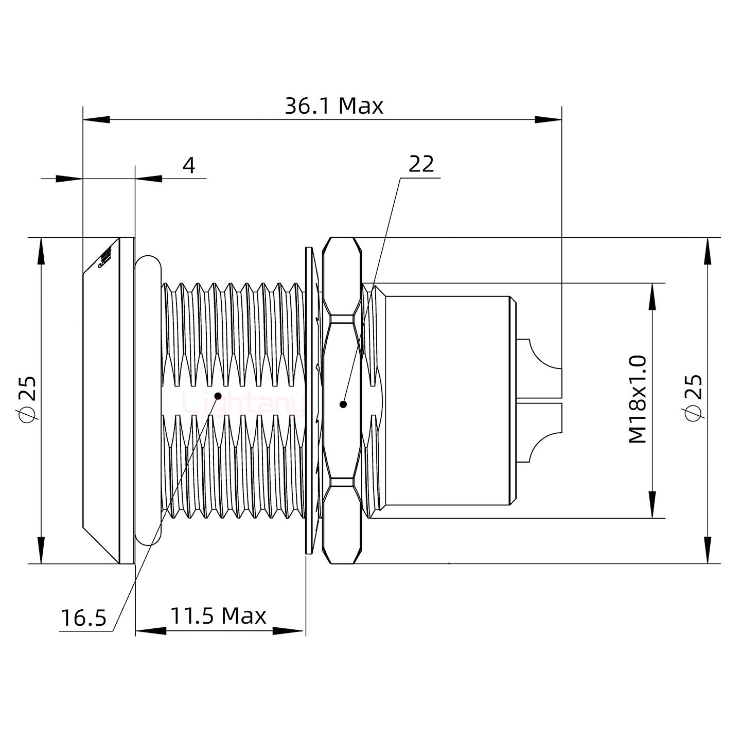 HGG.3B.003.CLLP后螺母插座 水密封