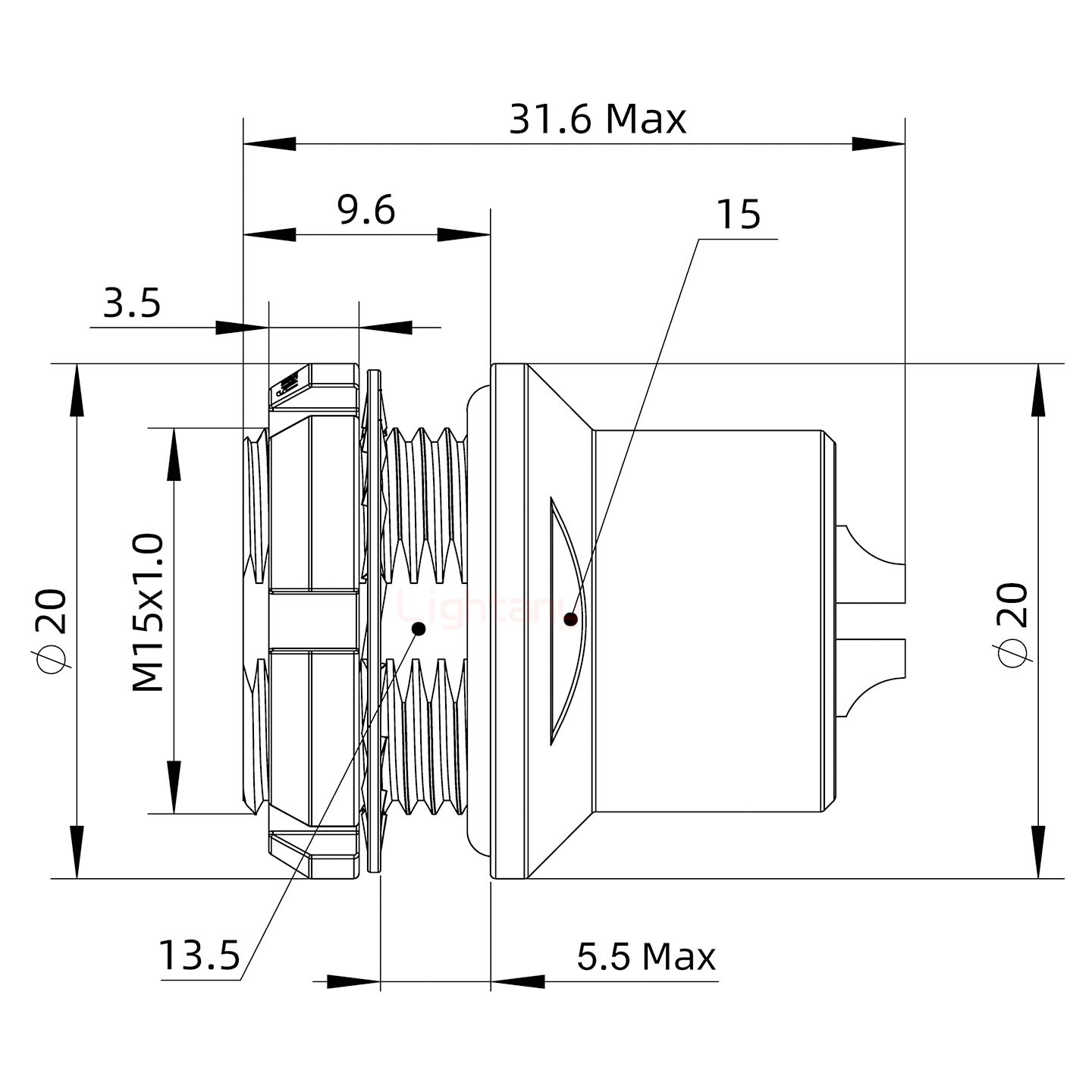 HEG.2B.002.CLLPV前螺母插座 真空密封