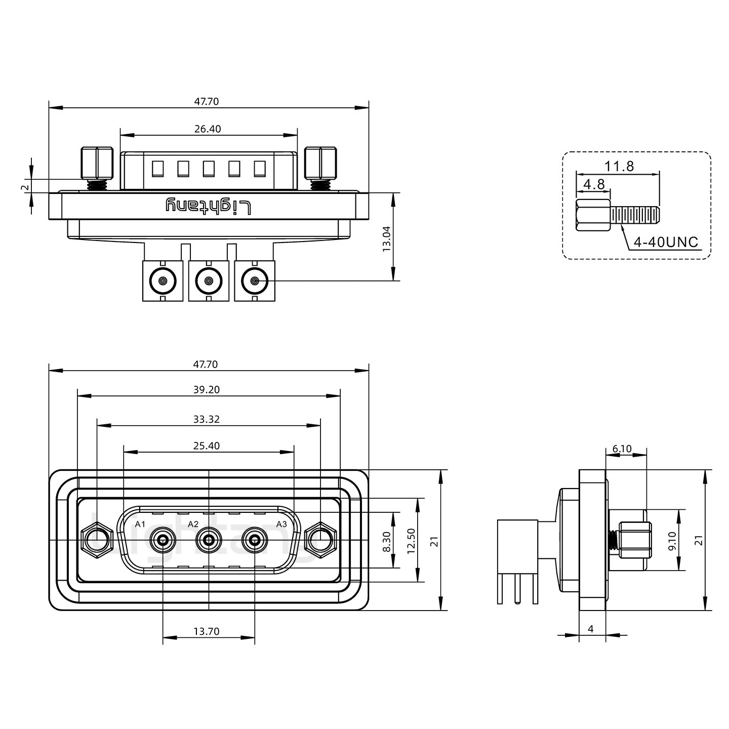 防水3W3公彎插板/鎖螺絲/射頻同軸50歐姆
