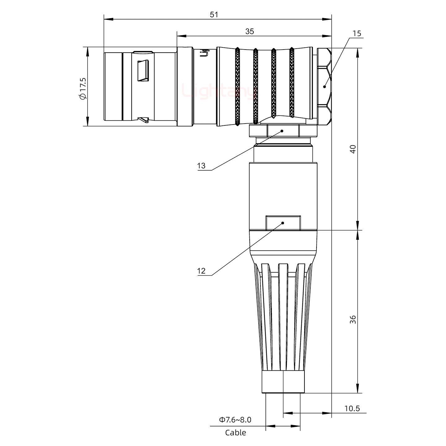 FHG.2K.005.CLAC80Z推拉自鎖帶護(hù)套彎式插頭