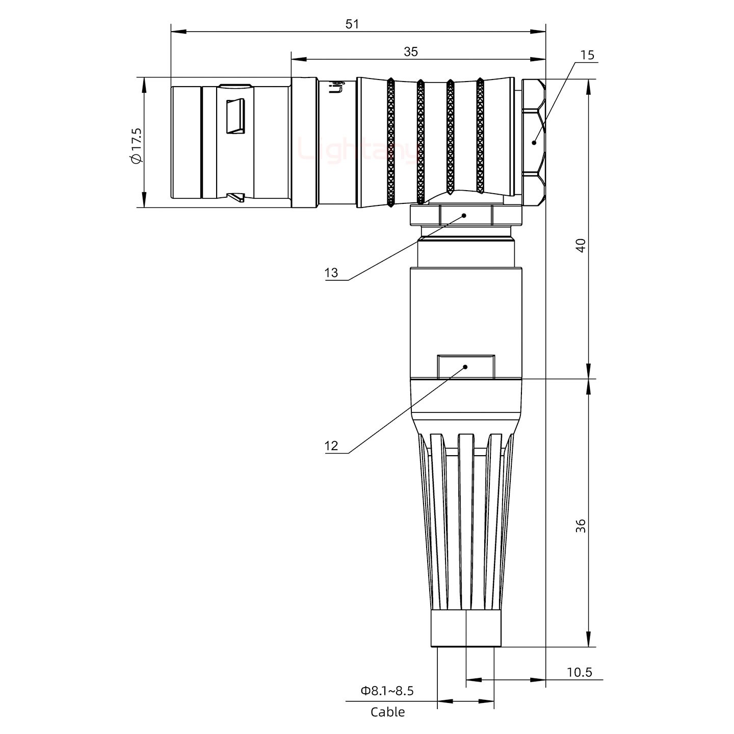 FHG.2K.008.CLAC85Z推拉自鎖帶護(hù)套彎式插頭