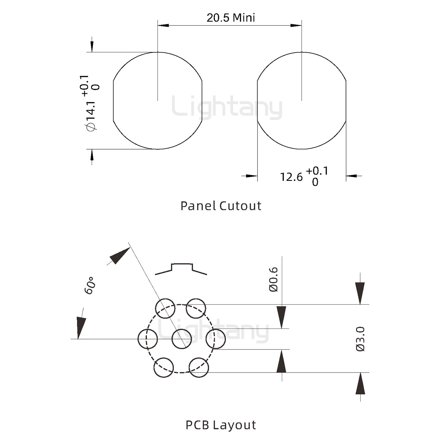 EEG.0K.007.CLN推拉自鎖前螺母插座 PCB直插板
