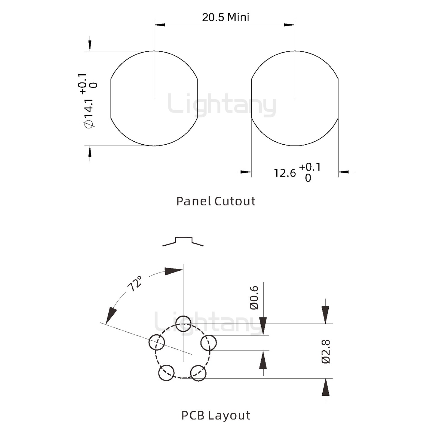 EEG.0K.005.CLN推拉自鎖前螺母插座 PCB直插板