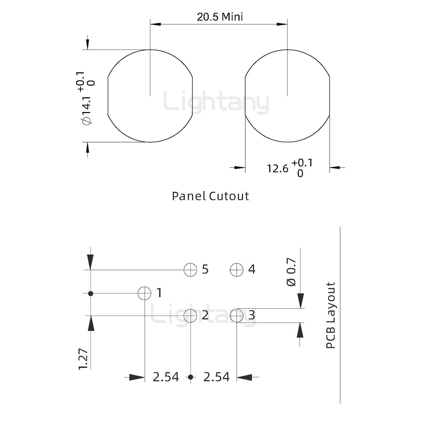 EEG.0K.005.CLV推拉自鎖前螺母插座 PCB彎插板