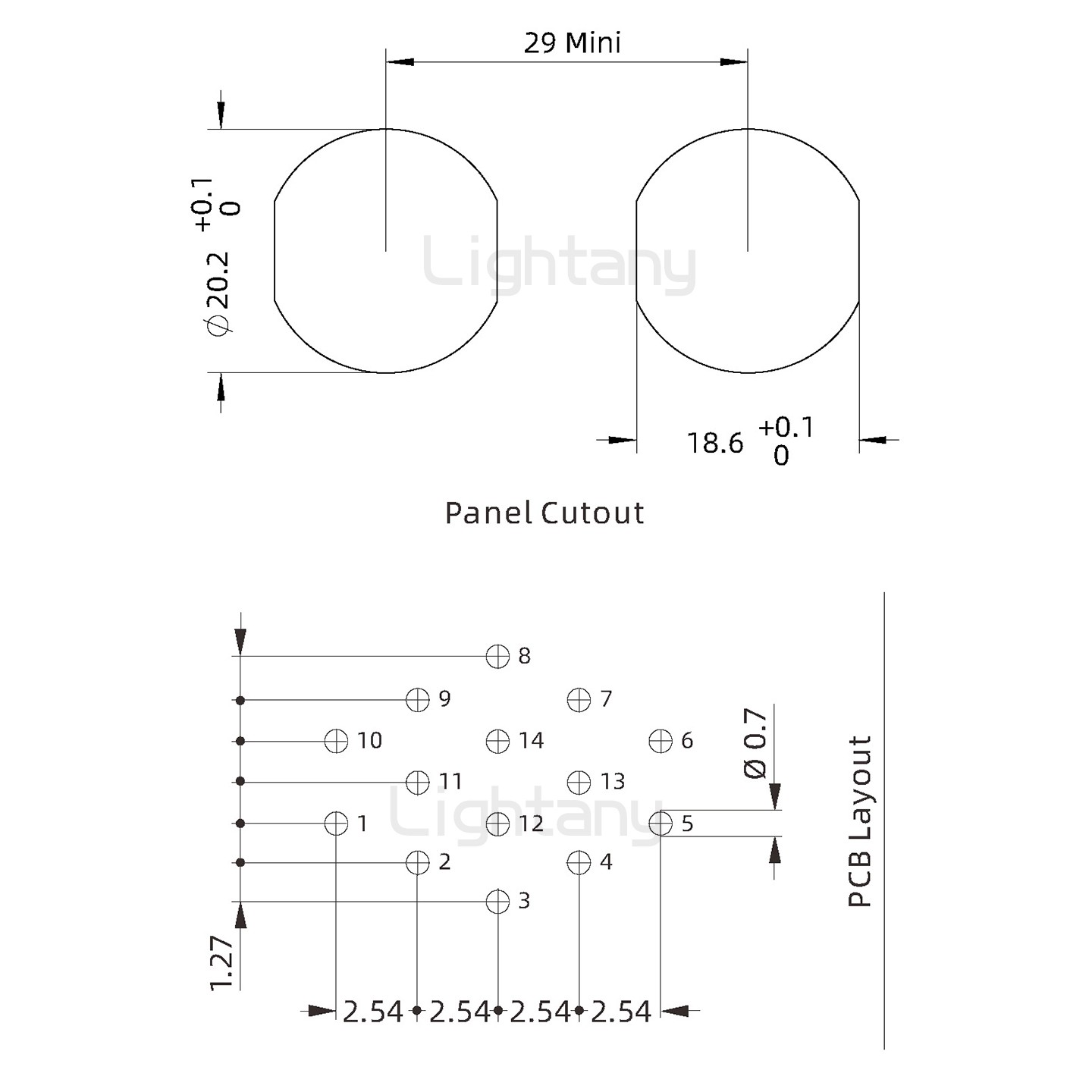EEG.2K.014.CLV推拉自鎖前螺母插座 PCB彎插板