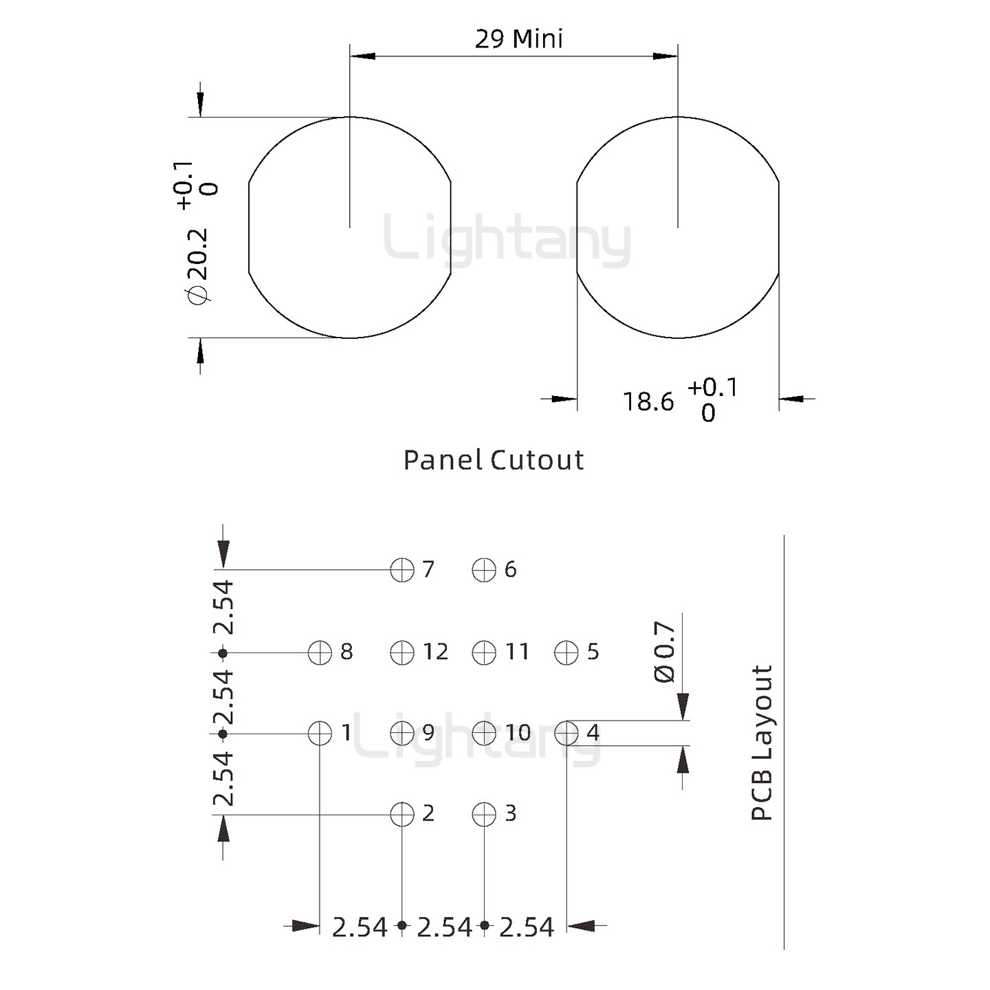 EEG.2K.012.CLV推拉自鎖前螺母插座 PCB彎插板