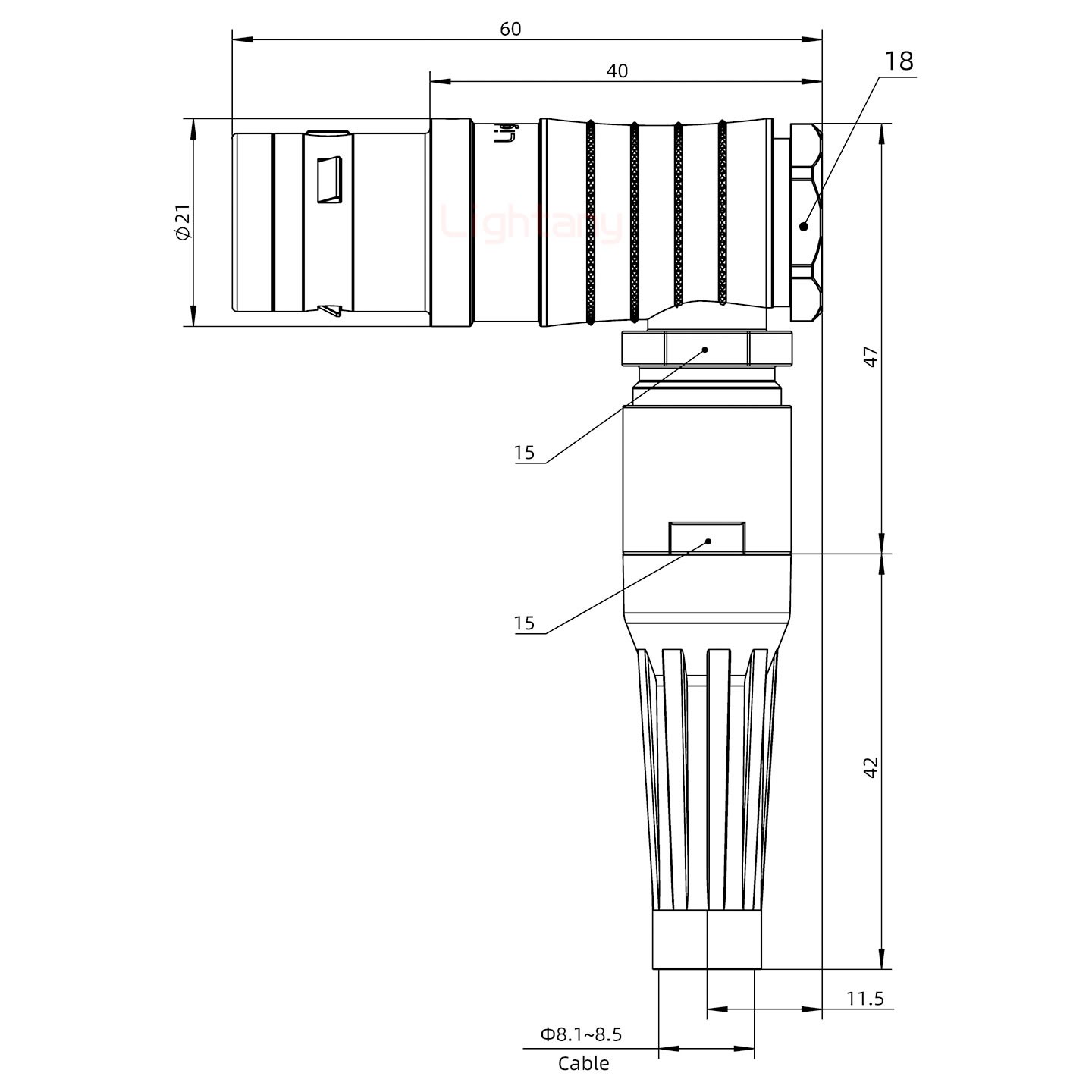FHG.3K.004.CLAC85Z推拉自鎖帶護套彎式插頭