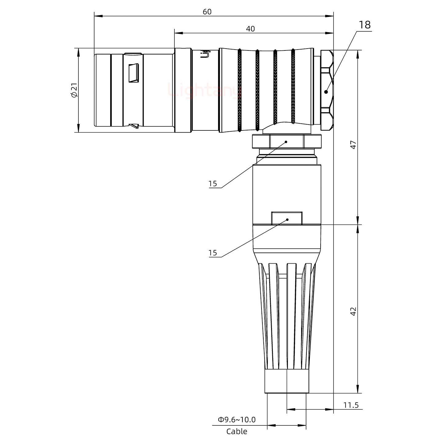 FHG.3K.007.CLAC10Z推拉自鎖帶護套彎式插頭