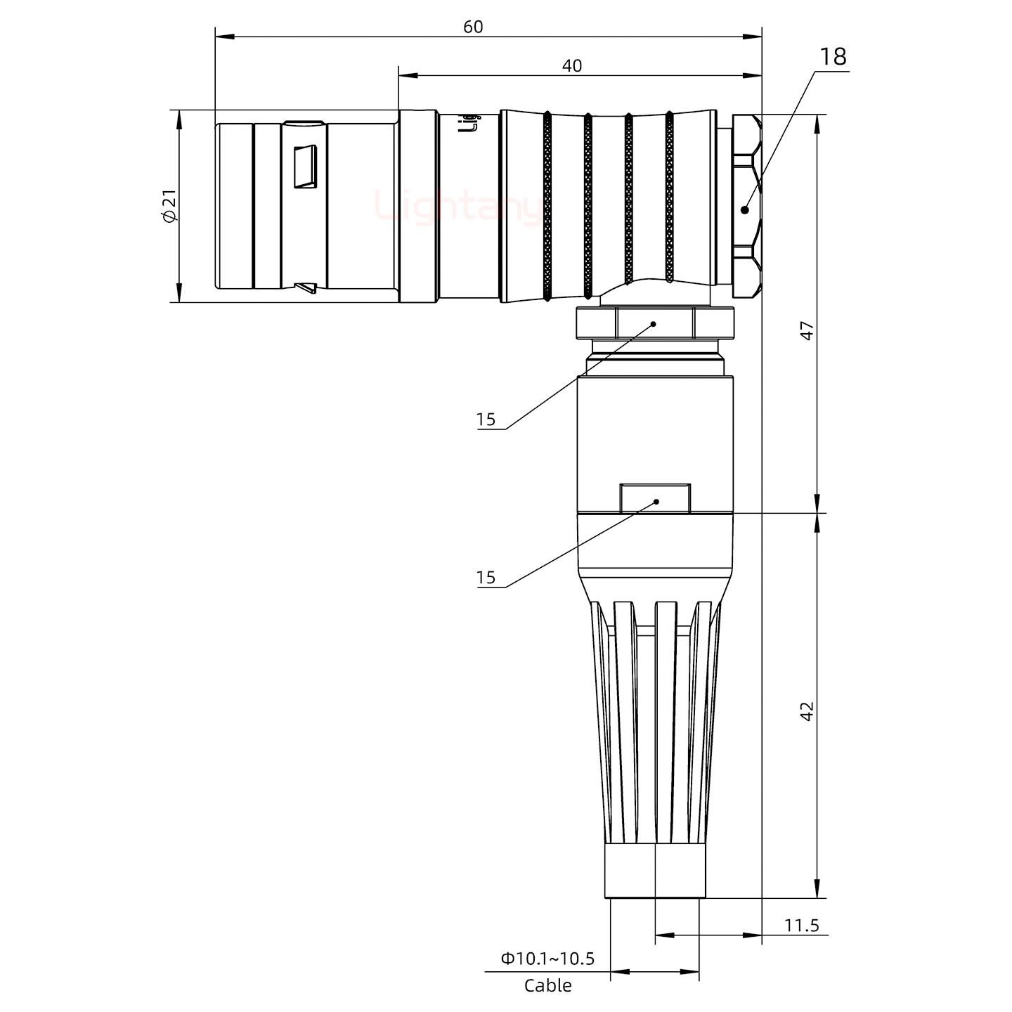 FHG.3K.018.CLAC11Z推拉自鎖帶護套彎式插頭