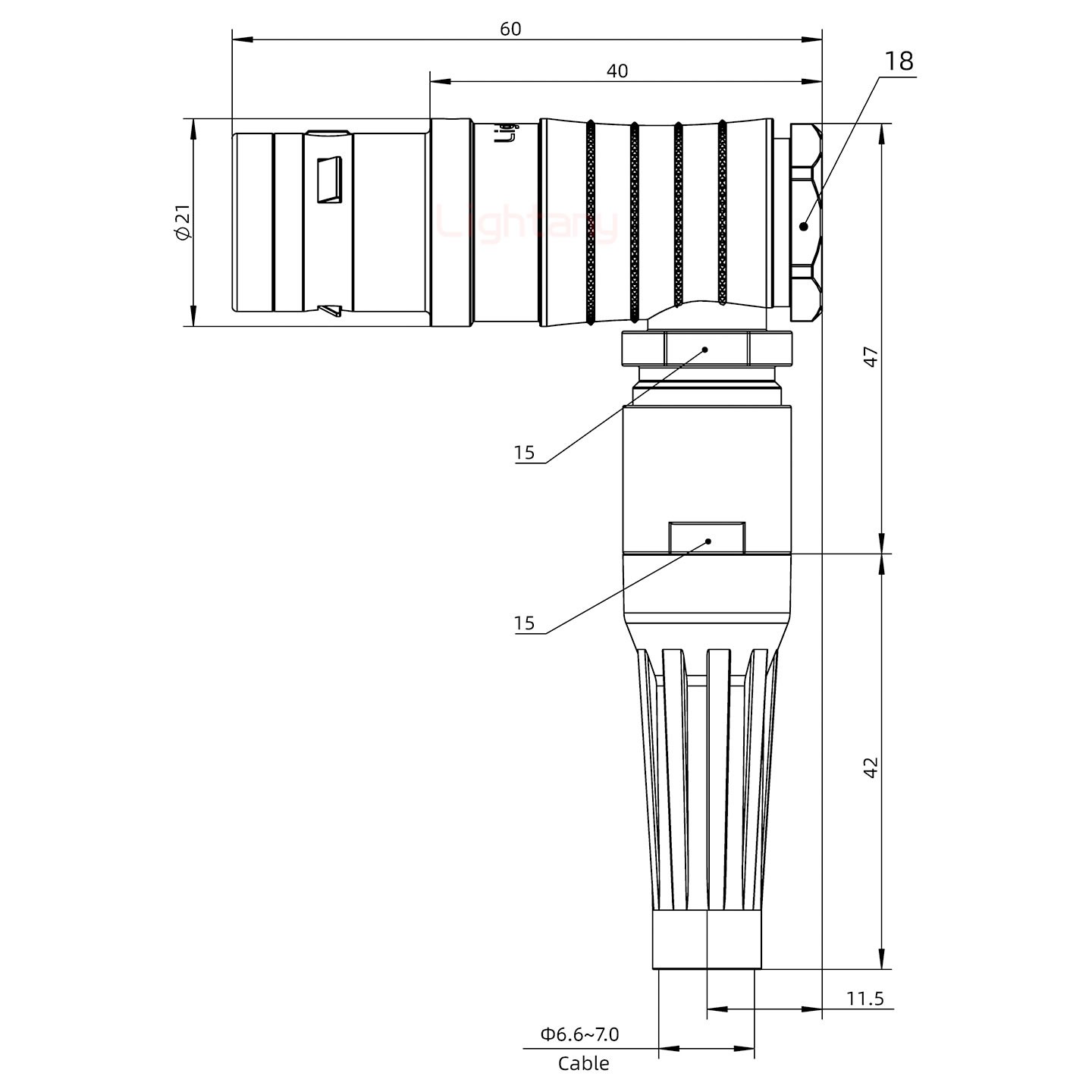 FHG.3K.024.CLAC70Z推拉自鎖帶護套彎式插頭
