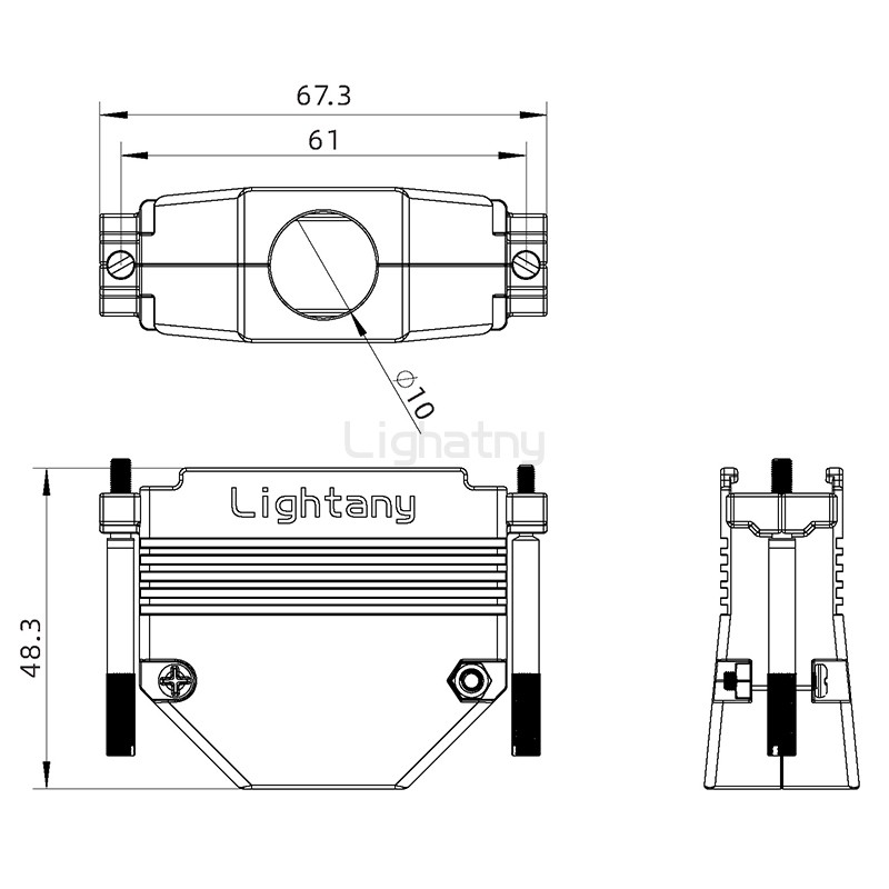 1331-50P-D-SUB金屬外殼-直出線10mm