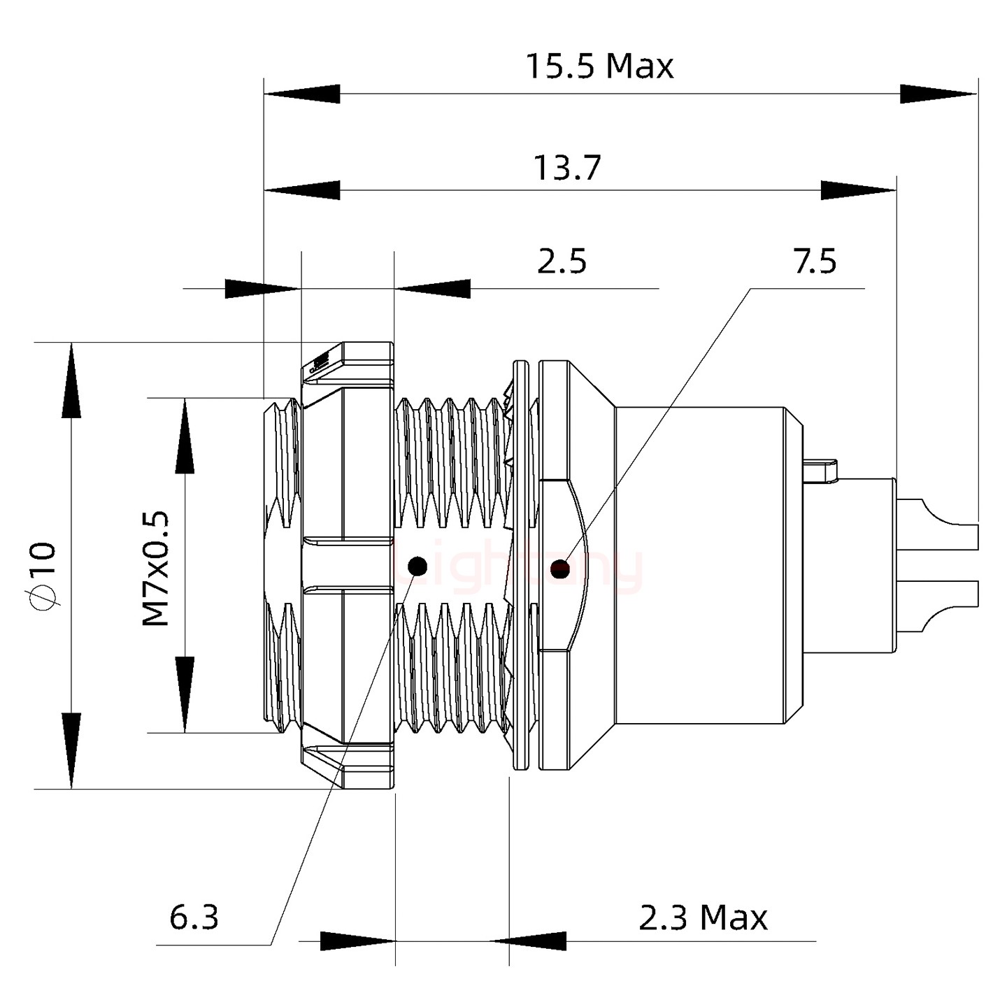 EEG.00.002.CLN推拉自鎖前螺母插座 直插板
