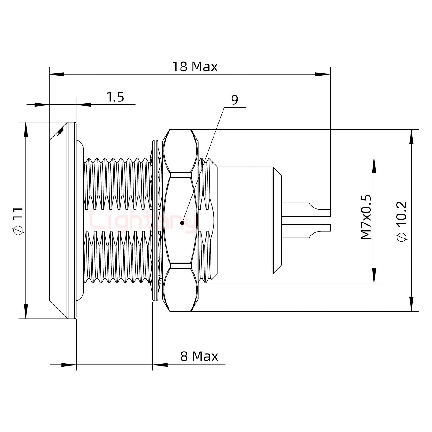 HGG.00.004.CLL推拉自鎖后螺母插座 水密封	