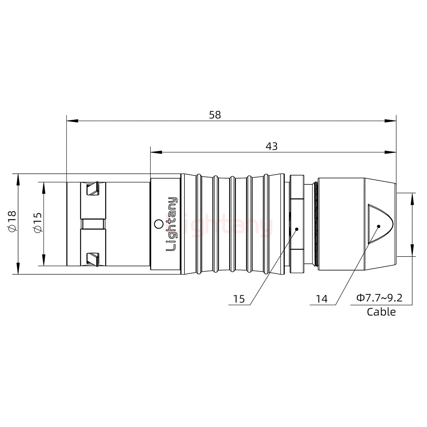 FGG.3B.016.CLAD92直式插頭
